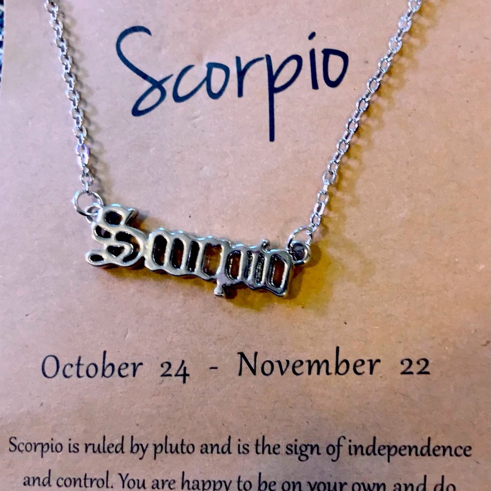 NWT Silver Scorpio Zodiac Necklace